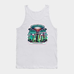 Singapore Skyline Silhouette Modern Art Sticker Tank Top